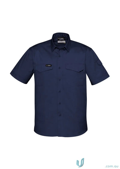 Navy blue Syzmik Men’s Rugged Cooling Short Sleeve Shirt Zw405 for rugged style