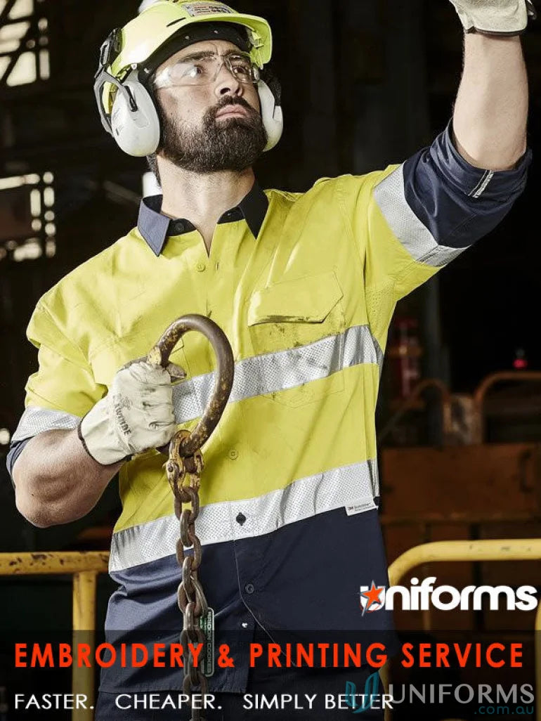 Syzmik Rugged Cooling Vis Taped Long Sleeve Shirt for high visibility workwear