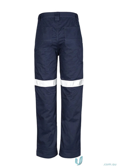 Navy blue Syzmik Mens Taped Utility Pant with reflective stripes for safety