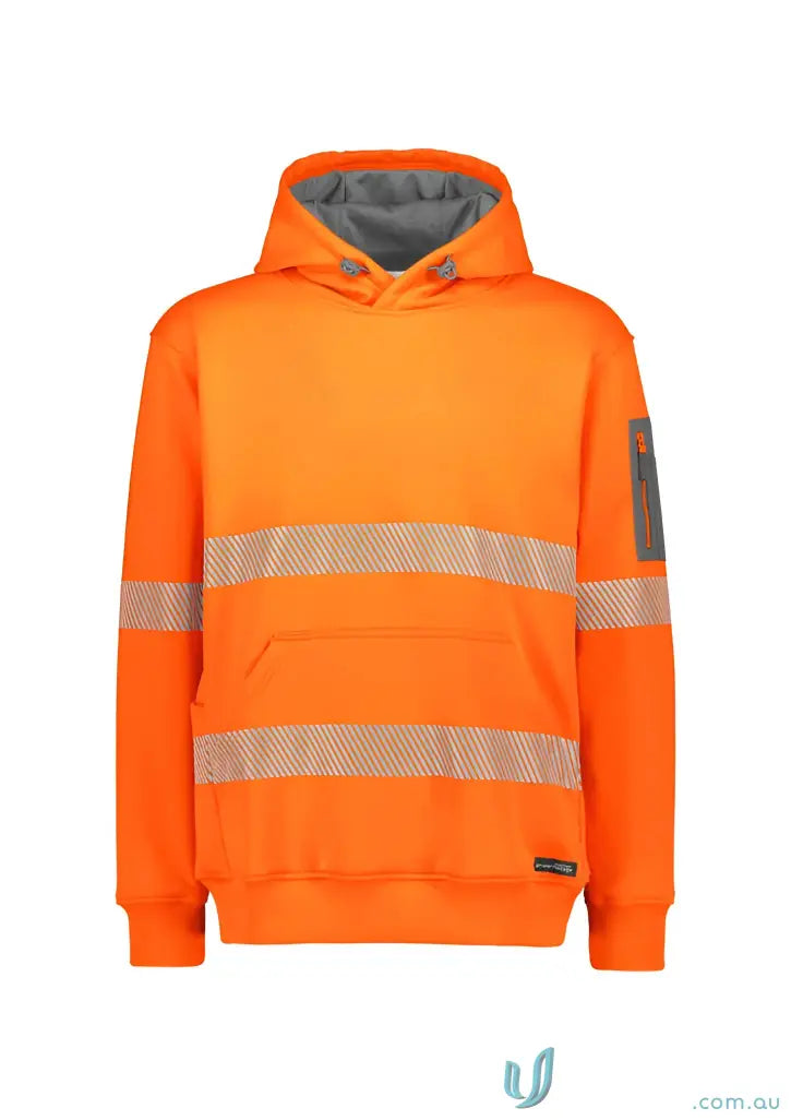 high-visibility hoodie with segmented reflective tape for streetwear safety