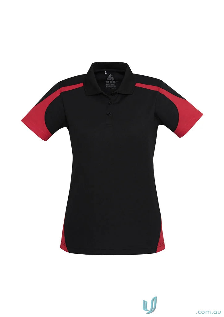 Black and red womens Talon Polo from Biz Cool Collection Talon, stylish polo shirt