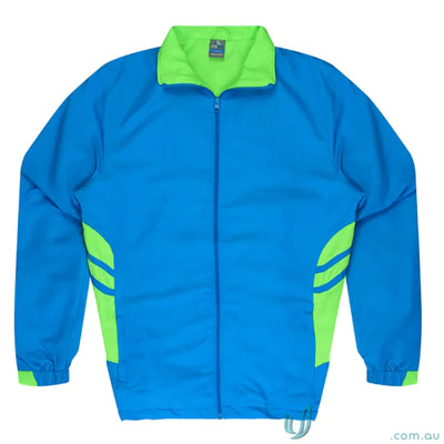 Blue and green Tasman Kids Tracktops jacket perfect for school uniforms or workwear