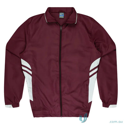 Kids Maroon and white Tasman Jacket - perfect for uniforms or casual workwear