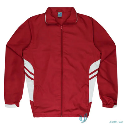 Red and white Tasman Mens Tracktops ideal for uniforms and workwear styles