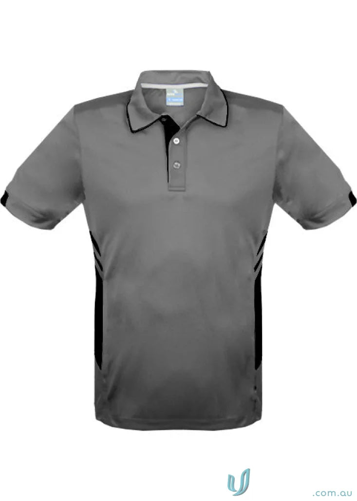 Gray and black Tasman Polo shirt perfect for uniforms and workwear