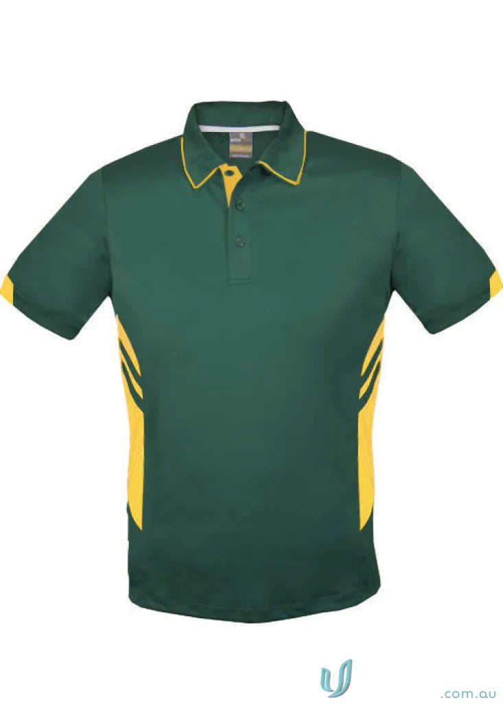 Green and yellow Tasman Polo shirt perfect for uniforms or workwear style