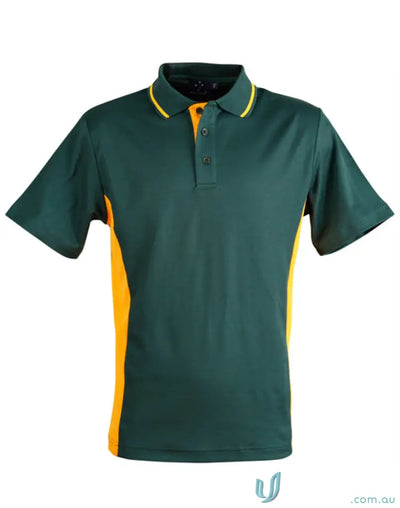 Green and gold contrast short sleeve polo from Winning Spirit Team Mate Polo collection