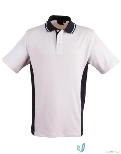White and navy contrast short sleeve polo from Team Mate Polo, stylish Truedry Contrast Short