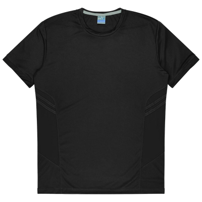 Thames Dark Tee black athletic shirt with gray side panels for workwear