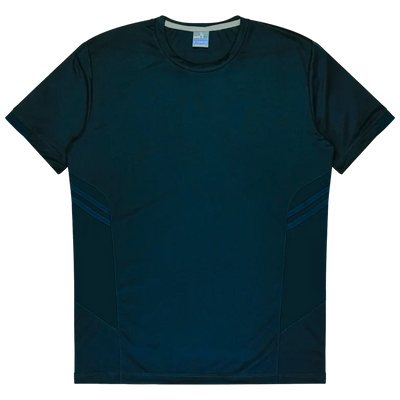 Thames Dark Tee: dark teal short-sleeve workwear t-shirt with ribbed crew neck