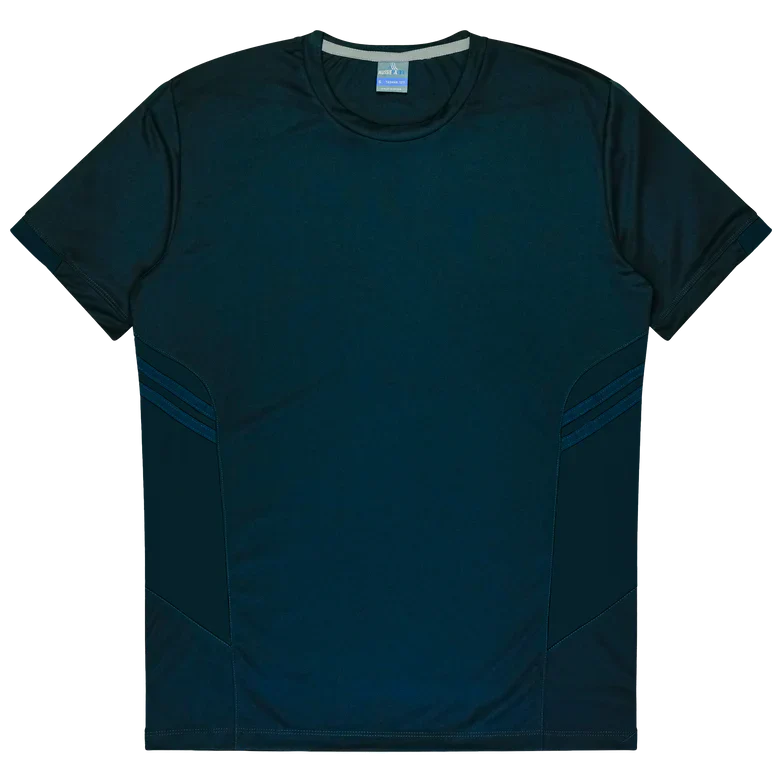 Thames Dark Tee: dark teal short-sleeve workwear t-shirt with ribbed crew neck