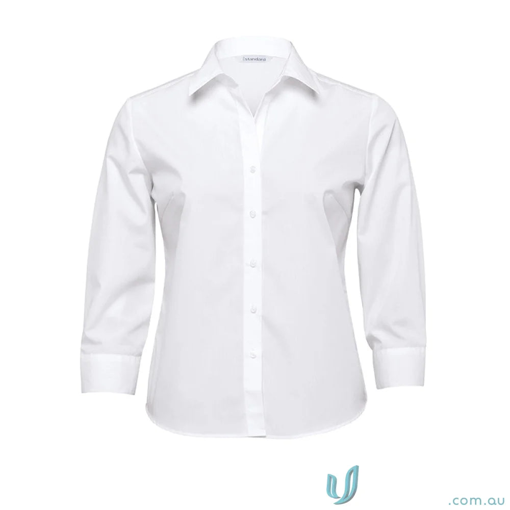 Gear For Life WTEL-G4L The Express Ladies Teflon Poplin 3qtr Shirt in White