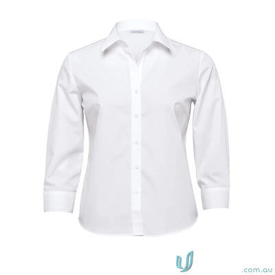 Gear For Life WTEL-G4L The Express Ladies Teflon Poplin 3qtr Shirt in White
