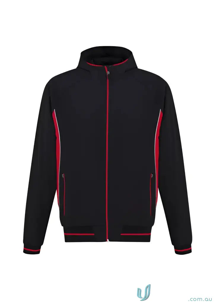 Titan Men’s Team Jacket with red and white stripes, advanced active jacket style