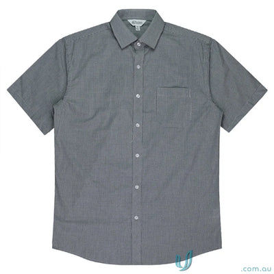 Gray short-sleeved button-down shirt from Toorak S/S Shirt collection, perfect for uniforms