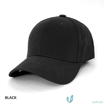Black baseball cap from Traditional Cap perfect for workwear and uniforms