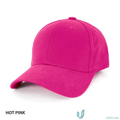 Hot pink baseball cap from Traditional Cap, perfect for work uniforms or casual wear