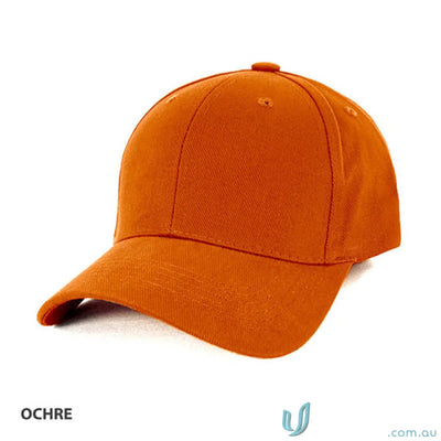 Ochre-colored baseball cap perfect for uniforms and workwear in casual work uniforms