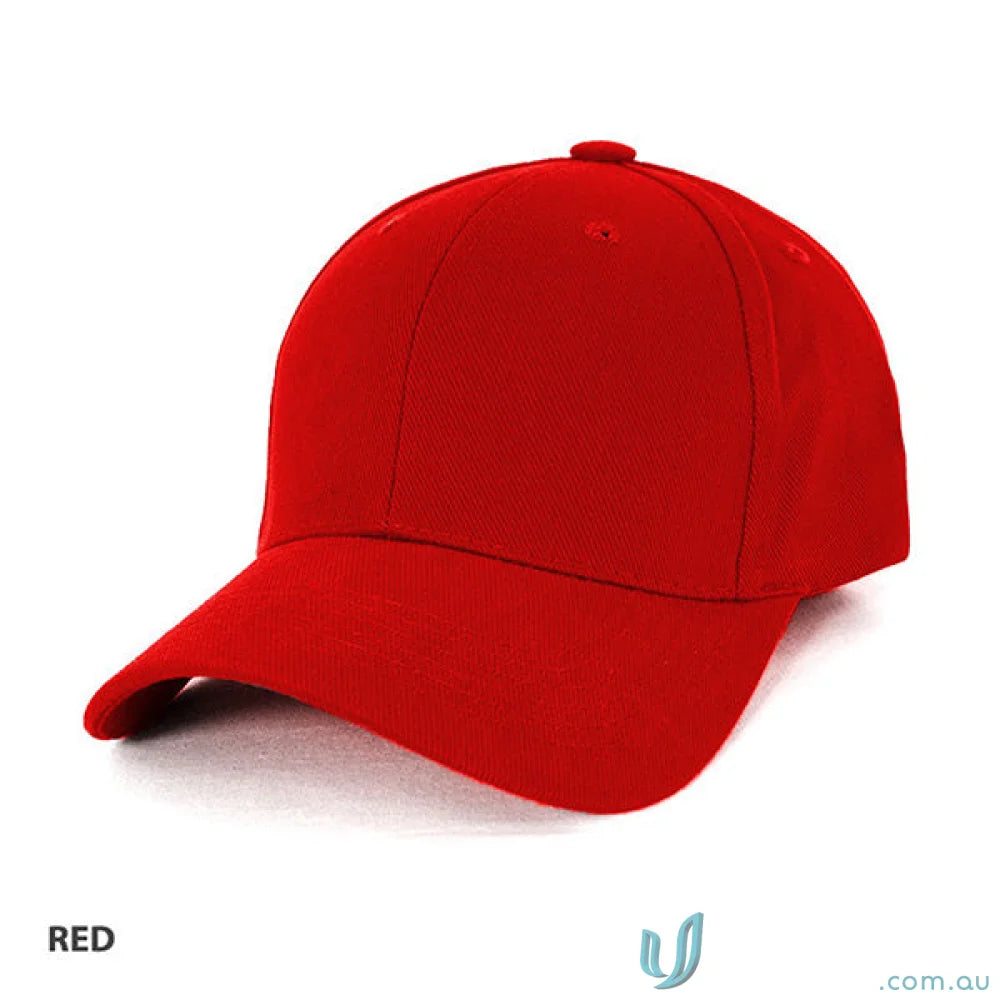 Red baseball cap perfect for workwear or uniforms in the Traditional Cap collection