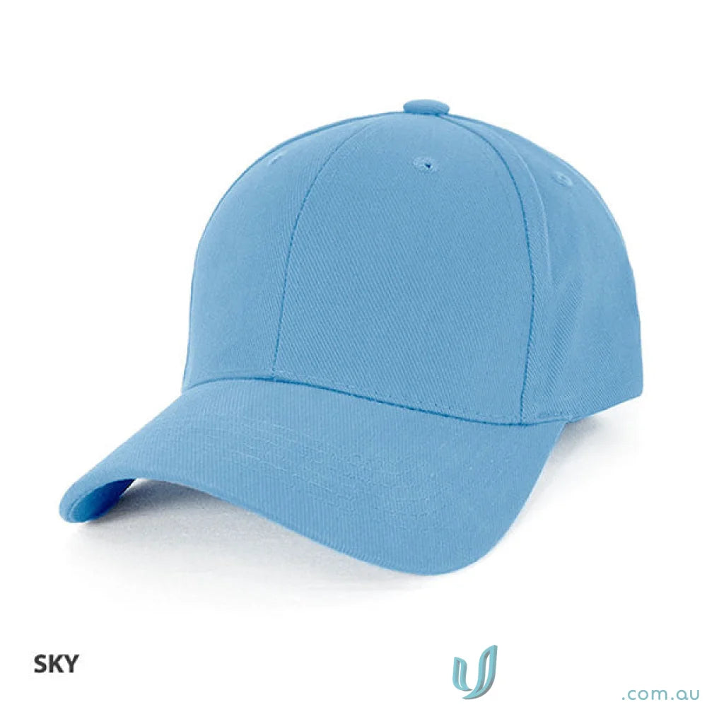 Sky-blue baseball cap ideal for workwear or uniforms, part of the Traditional Cap range