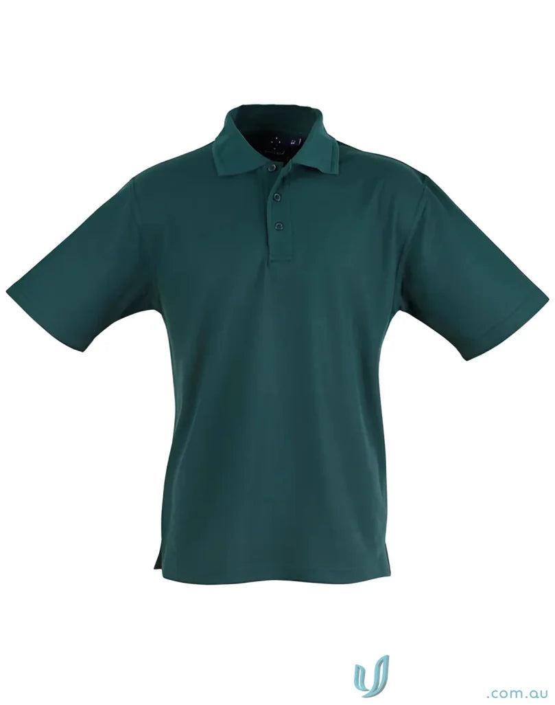 Green short-sleeved polo shirt from PS11 Traditional for unmatched comfort in poly cotton pique