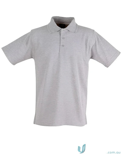 Gray polo shirt from PS11 Traditional Unisex Polo with unmatched comfort in poly cotton pique