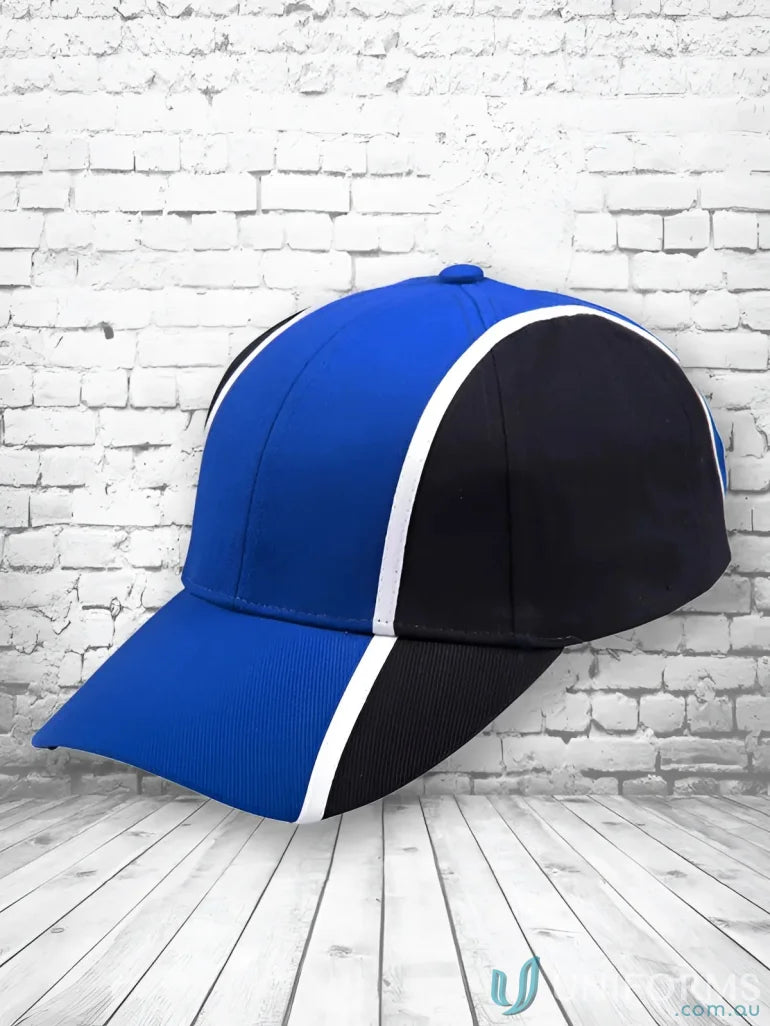 Blue and black tri-colour cap perfect for uniforms and workwear style