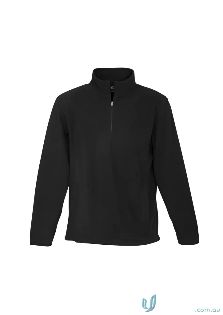 Black mens Trilogy Half Zip Jacket with concealed pockets from Biz Collection Trinity