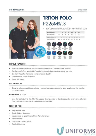 Triton Polo short sleeve with contrast shoulder panels in black with green accents for men and women