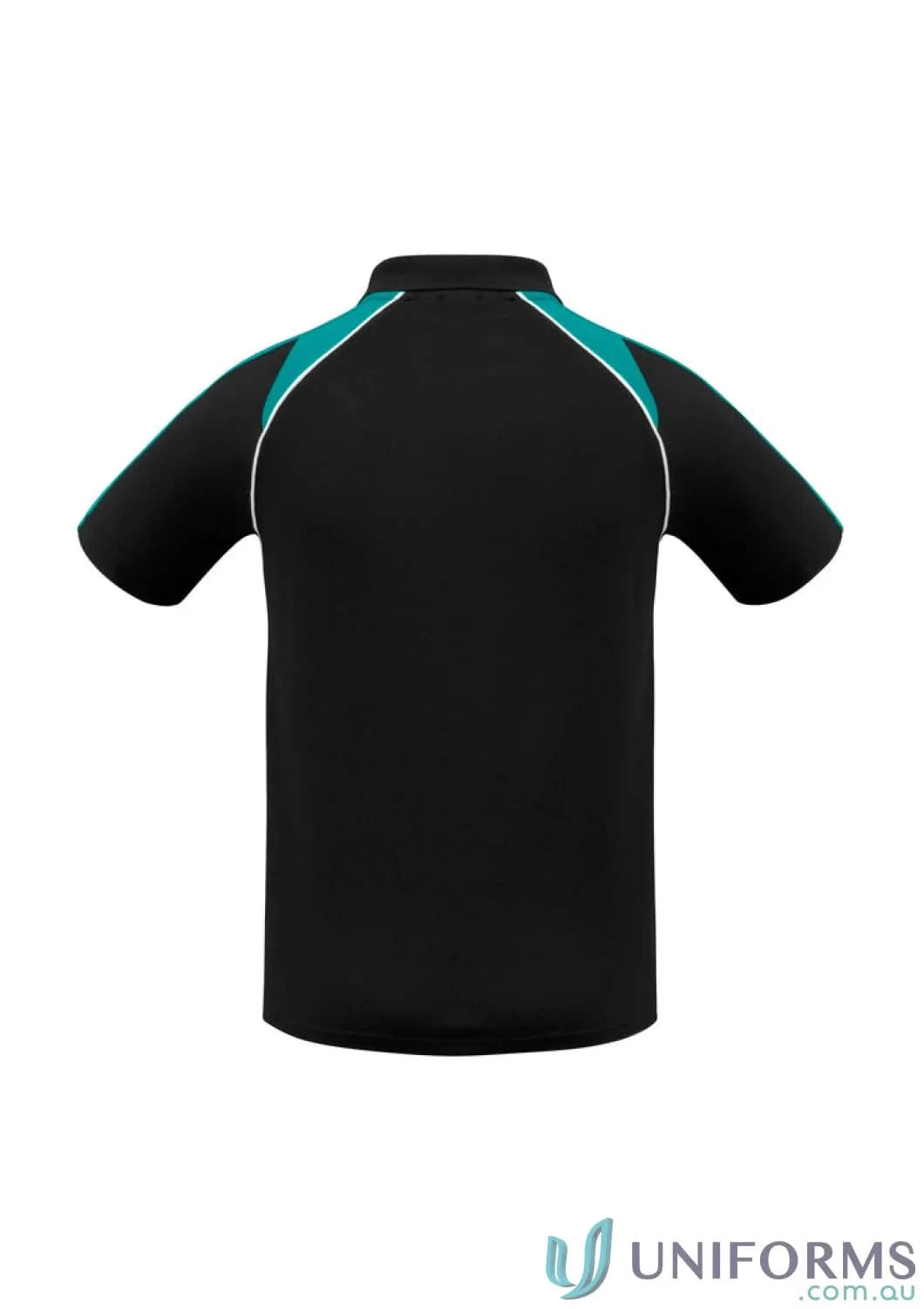 P225MS mens Triton Polo short sleeve with black color and contrast shoulder panels