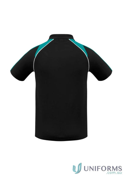 P225MS mens Triton Polo short sleeve with black color and contrast shoulder panels