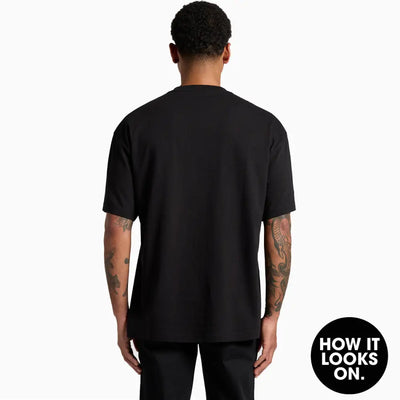 Black truck oversize tee with relaxed fit and short sleeves perfect for casual workwear and comfortable work uniforms