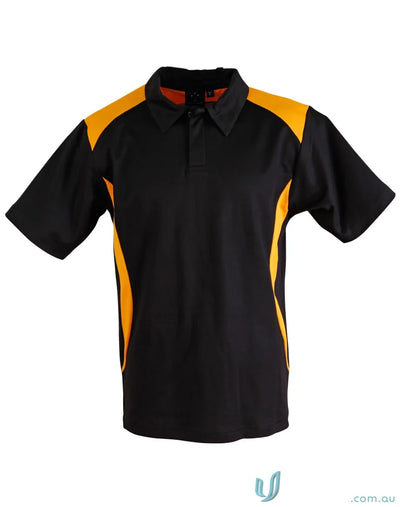 Winning Spirit PS31 TrueDry Contrast Polo in Black/Gold