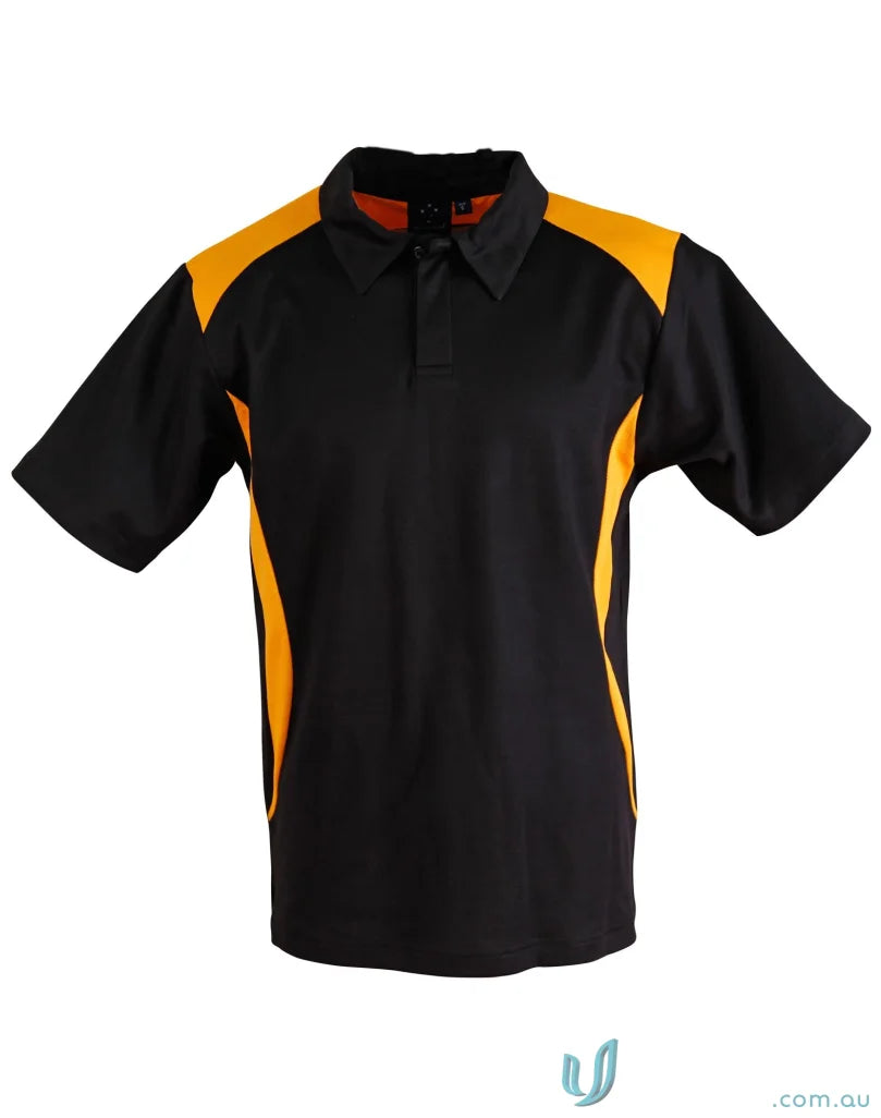 Winning Spirit PS31 TrueDry Contrast Polo in Black/Gold