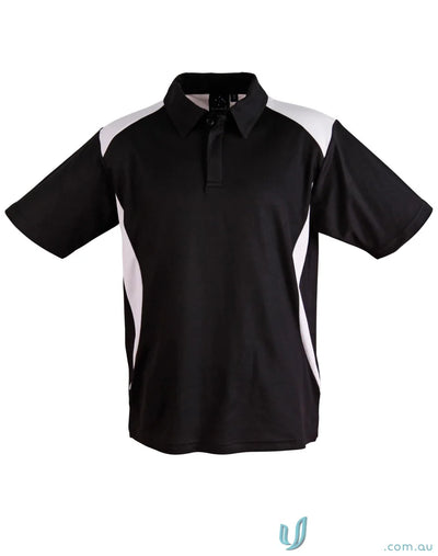 Winning Spirit PS31 TrueDry Contrast Polo in Black/White