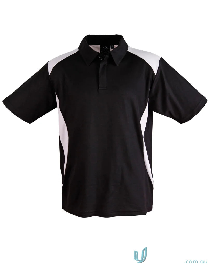 Winning Spirit PS31 TrueDry Contrast Polo in Black/White