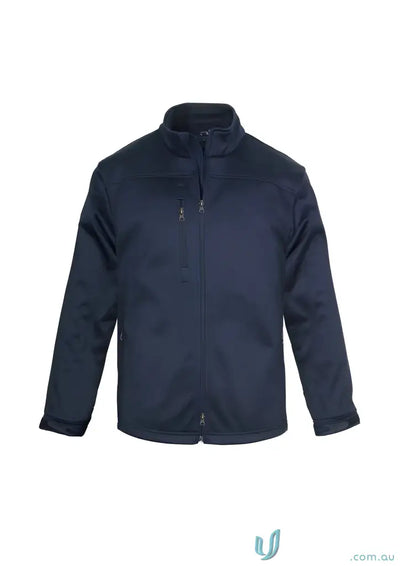 Dark blue Biz Collection Mens Softshell Jacket J3880 with Biz Tech fabric and zip pockets