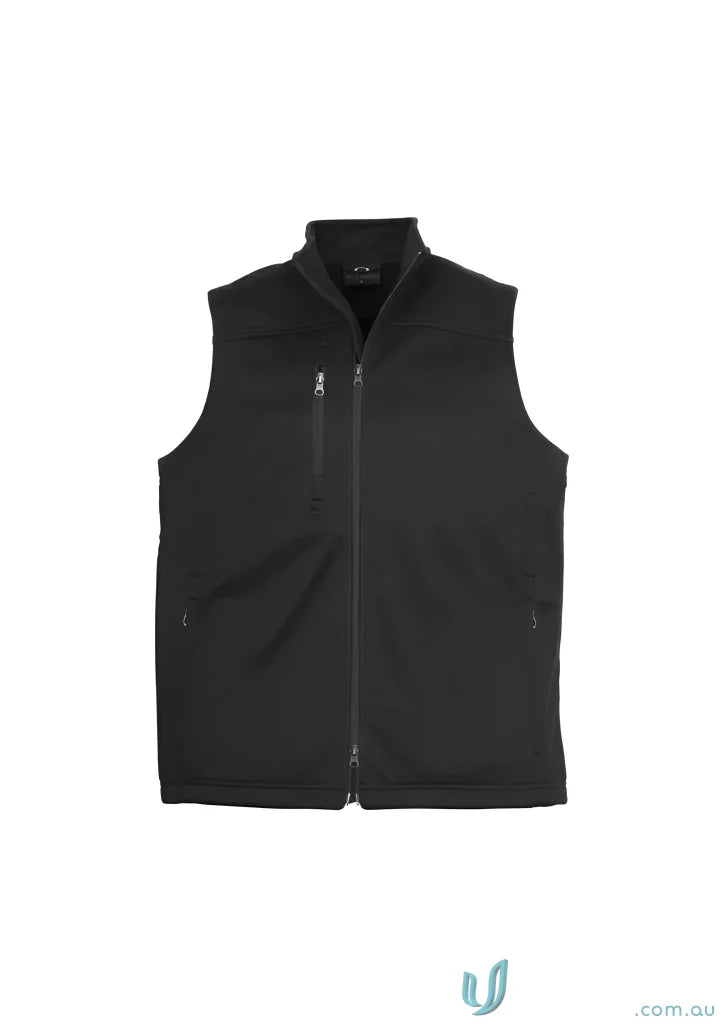 Mens softshell vest from Biz Tech, stay warm in this black full-zip vest