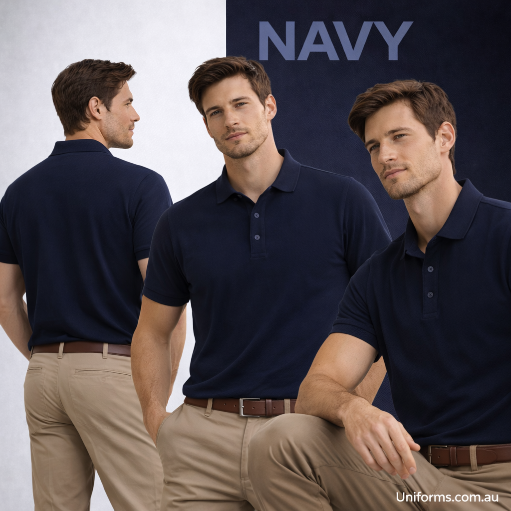 Winning Spirit PS71 Ultrafine Cotton Polo in navy