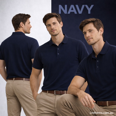 Winning Spirit PS71 Ultrafine Cotton Polo in navy