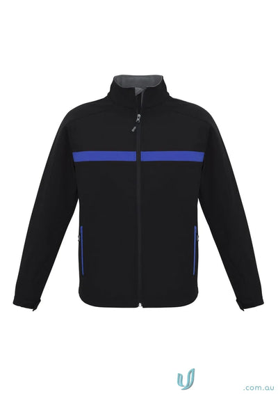 Unisex Charger Jacket J510M with black and blue stripe from Biz Collection Unisex
