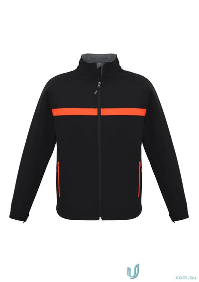 Unisex Charger Jacket J510M with black and orange stripe from Biz Collection Unisex