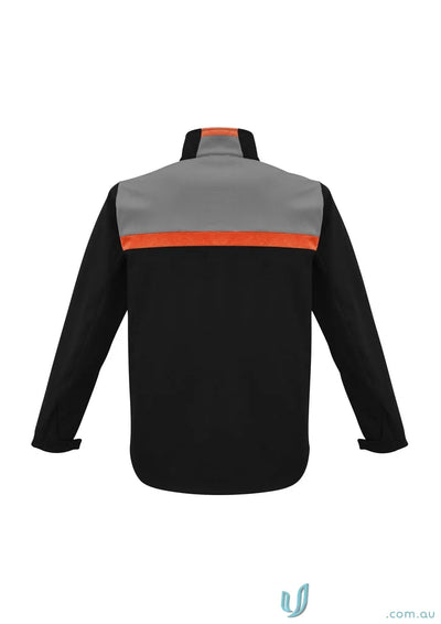 Unisex Charger Jacket J510M from Biz Collection Unisex in black, gray, and orange