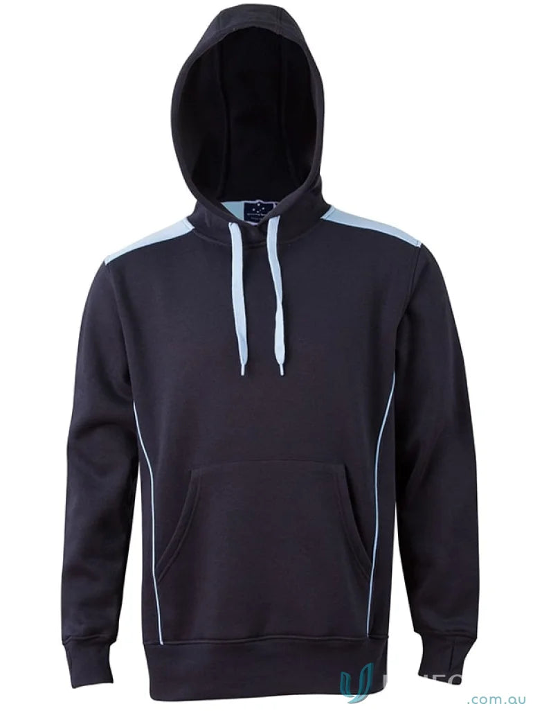 Dark hooded sweatshirt with light blue accents, perfect for the fl19 Croxton Hoodie collection