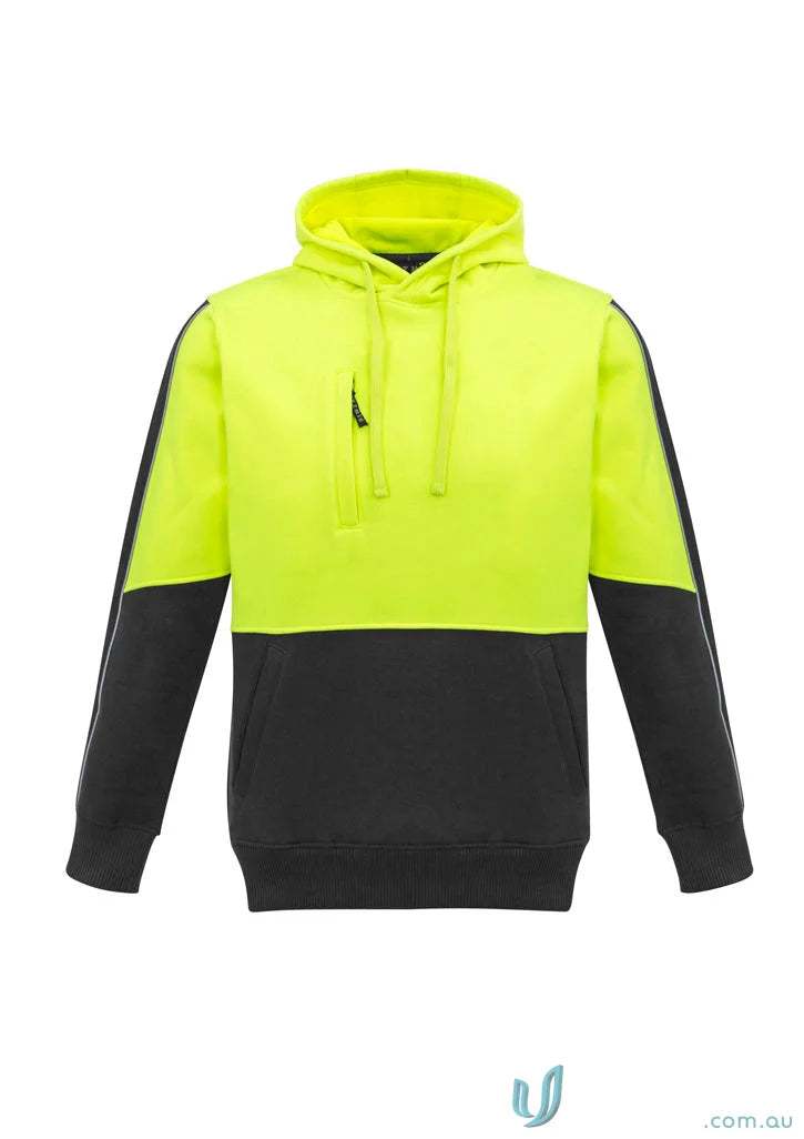 Two-tone hi-vis vis pullover hoodie from Syzmik Unisex for safe visibility
