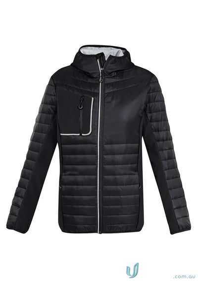 Men’s black puffer patrol jacket j134m from Biz Collection Unisex Patrol Jacket line