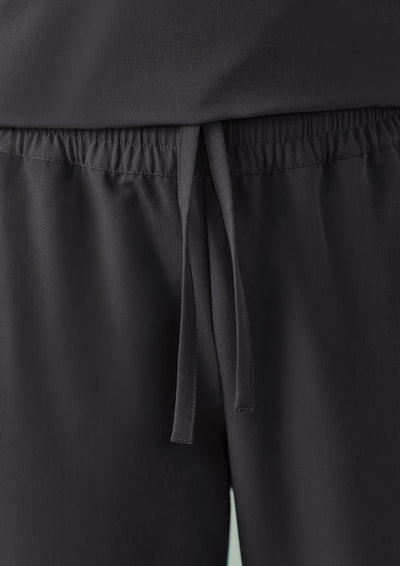 Unisex Pulse straight leg scrub pant in black with drawstring waist