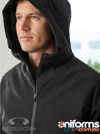 Unisex Sphere Jacket black hooded waterproof jacket with recycled polyester lining