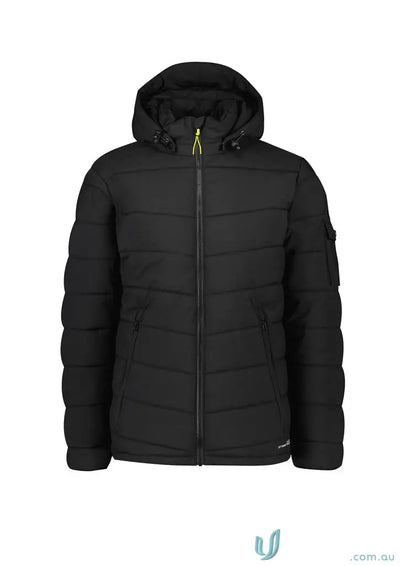 Black Black hooded puffer jacket from Unisex Streetworx Hooded Puffer Jacket collection