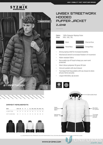 Promo of Unisex Streetworx Hooded Puffer Jacket showcasing stylish streetwear look